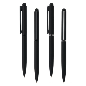 Promotional wholesale price metal stylus touch mate black pen with logo printed